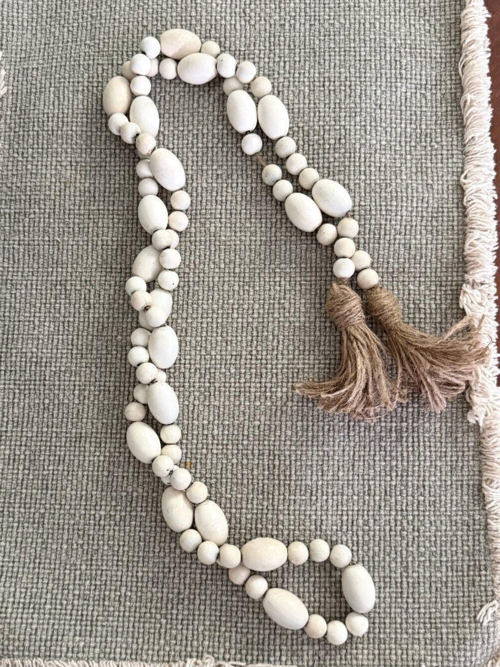 Long White Ceramic Bead Garland